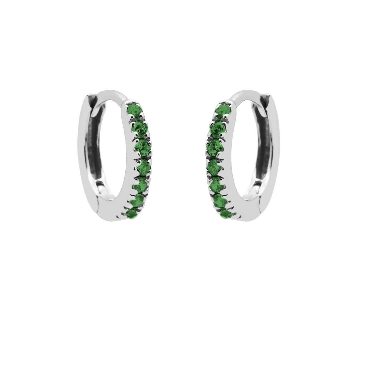 Karma Oorringen strass zilver Groen