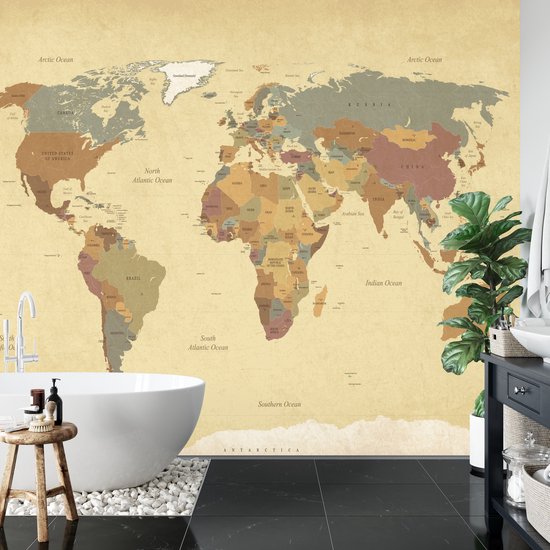 Papier peint photo Wereldkaart - Papier peint non tissé - 400 x 280 cm