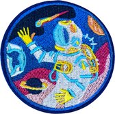 Astronaut Ruimte Helal Strijk Embleem Patch 7.6 cm / 7.6 cm / Blauw Rood Wit