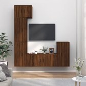 The Living Store TV-meubel bruineiken - Classic s - Wandgemonteerd - 57x34.5x40cm / 40x34.5x80cm / 100x34.5x40cm