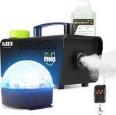 Partyset met Fuzzix Rookmachine - 1 liter rookvloeistof en Party laser - Plug & play set voor huisfeestjes