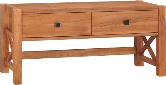 The Living Store Houten TV-meubel - Naturel - 100 x 40 x 45 cm - Gerecycled teakhout