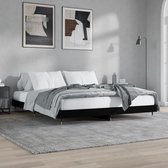 The Living Store Bedframe - Zwart Hout en Metaal - 203x123x20 cm - Geschikt voor 120x200 cm matras