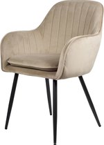 Usuals Gio Eetkamerstoel - Velvet zitting - Beige - Comfortabel