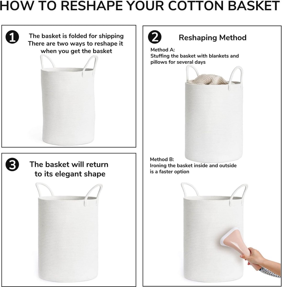 ABenkle Petit Panier De Rangement En Corde De Coton, Joli Panier Rond Décoratif Pour Chambre D'enfant, Chambre à Coucher, Salle De Bain, 23,9 X 23,9 X 18 Cm, Panier Cadeau Vide