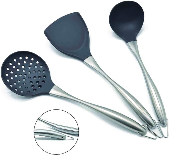 Ensemble de cuisine en silicone 3 pièces, louche à soupe en