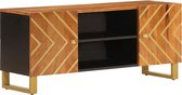 vidaXL-Tv-meubel-105x33,5x46-cm-massief-mangohout-bruin-en-zwart