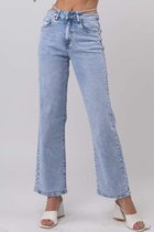 Broek Toxik3 hoge taille wide jeans met strass detail