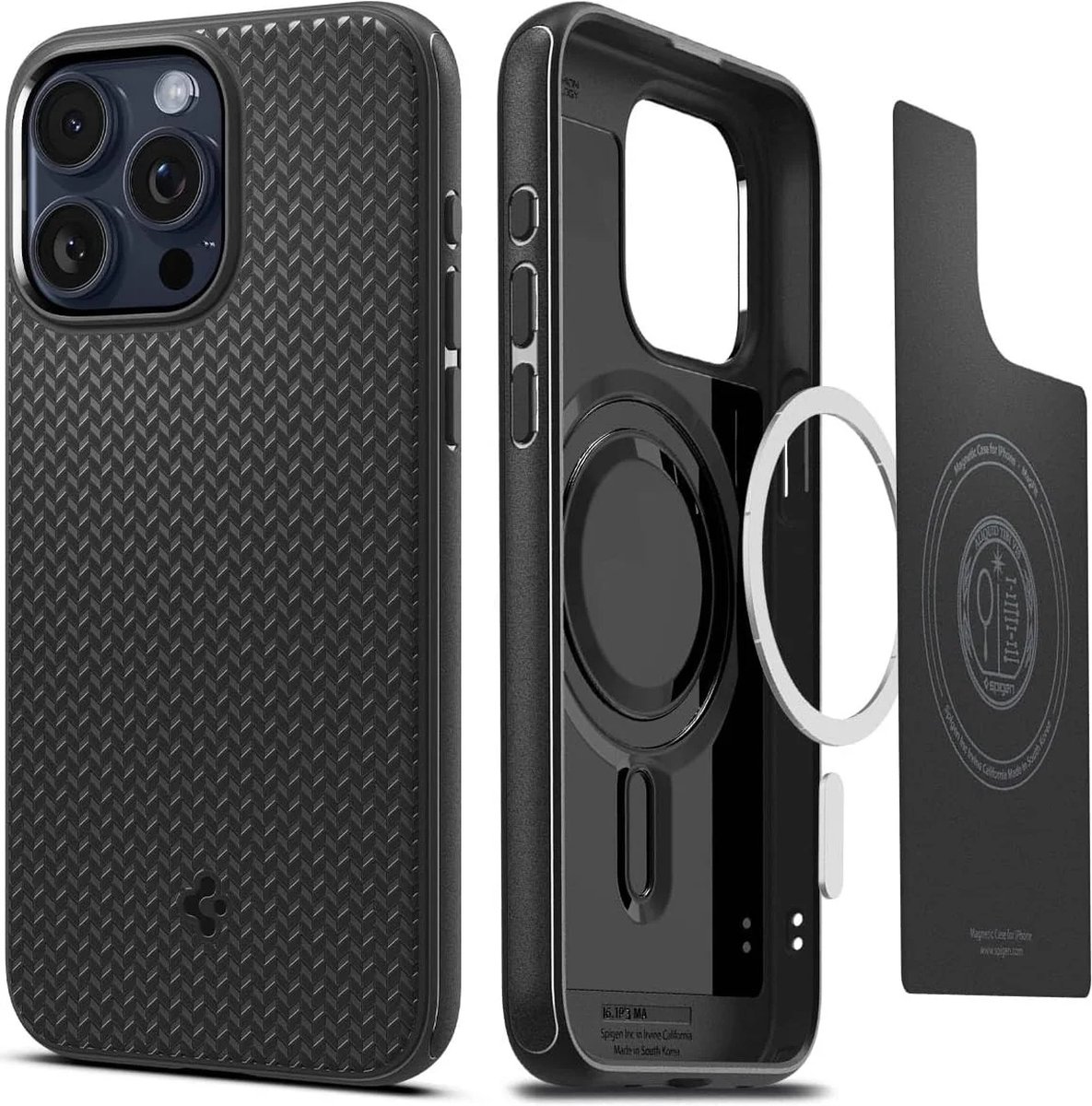 Spigen Geschikt voor Apple iPhone 15 Pro - Mag Armor Back Cover Hoesje - Zwart
