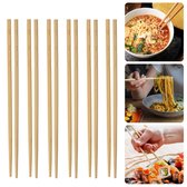 Cheqo® Luxe Bamboe Chopsticks - Eetstokjes - Vaatwasserbestendig - 12 Paar - 24 cm - Gemaakt van Duurzaam Bamboe - Eetstokjes voor Sushi