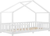 Kinderbed Delaney - Met valbeveiliging - 90x200 cm - Wit Mat - Voor meisjes - Voor jongens - Voor kinderen