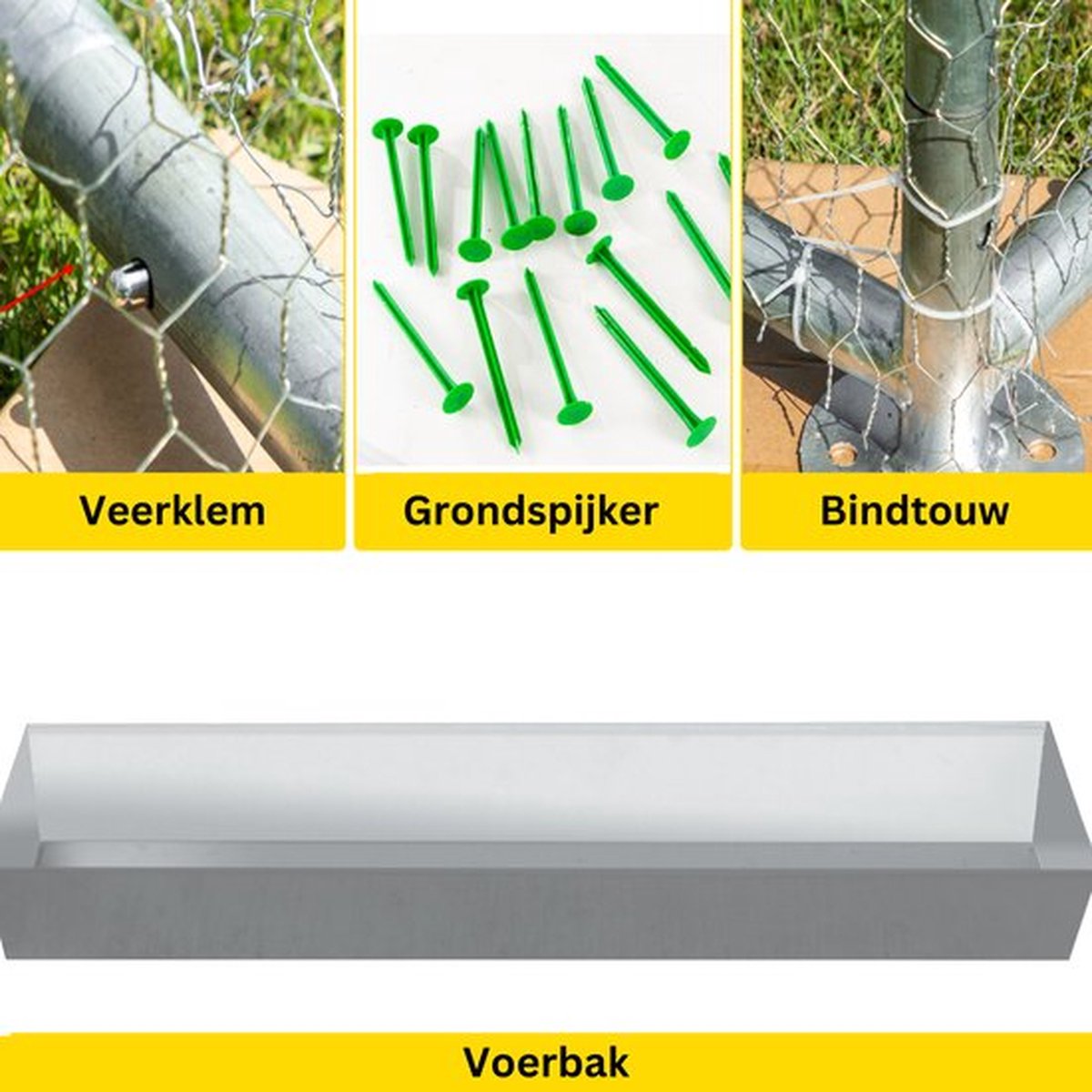Happyment Kippenren Deluxe - Konijnenren - Konijnenhok - Konijnenren Voor Buiten - Metaal - 290 x 198 CM thumbnail 6