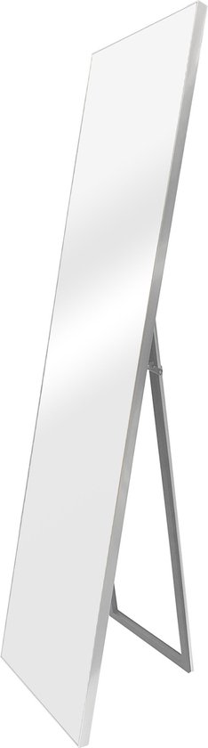 Spiegel Vrijstaand Bonifacia - Verstelbaar - 150,6x35,6 cm - Zilver - MDF en Glas - Stijlvolle uitstraling
