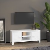 The Living Store TV-meubel Workshop - 105 x 35 x 42 cm - wit metaal