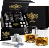 Whisiskey Luxe Whiskey Set - Incl. 2 Whiskey Glazen, 8 Whiskey Stones, Fluwelen Opbergzak, Opbergbox - Whisky Geschenkdoos - Glas - Herbruikbare IJsblokjes