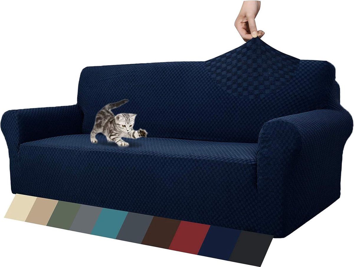 Housse De Pouf Extensible En Jacquard – Taille Adaptée 60-76 Cm Longueur/largeur, 38-45 Cm Hauteur – Anti-dérapante, Lavable