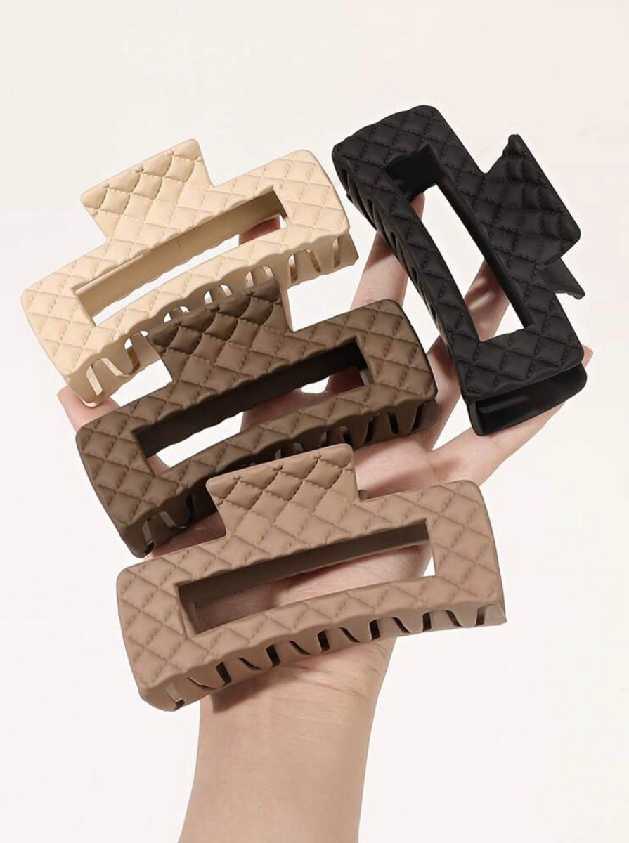 RNZV - Haarklemmen - Haarklem - Nude Kleuren - Mat - Vierkant - 4 Stuks - haarclip - haarklem - haarspeld
