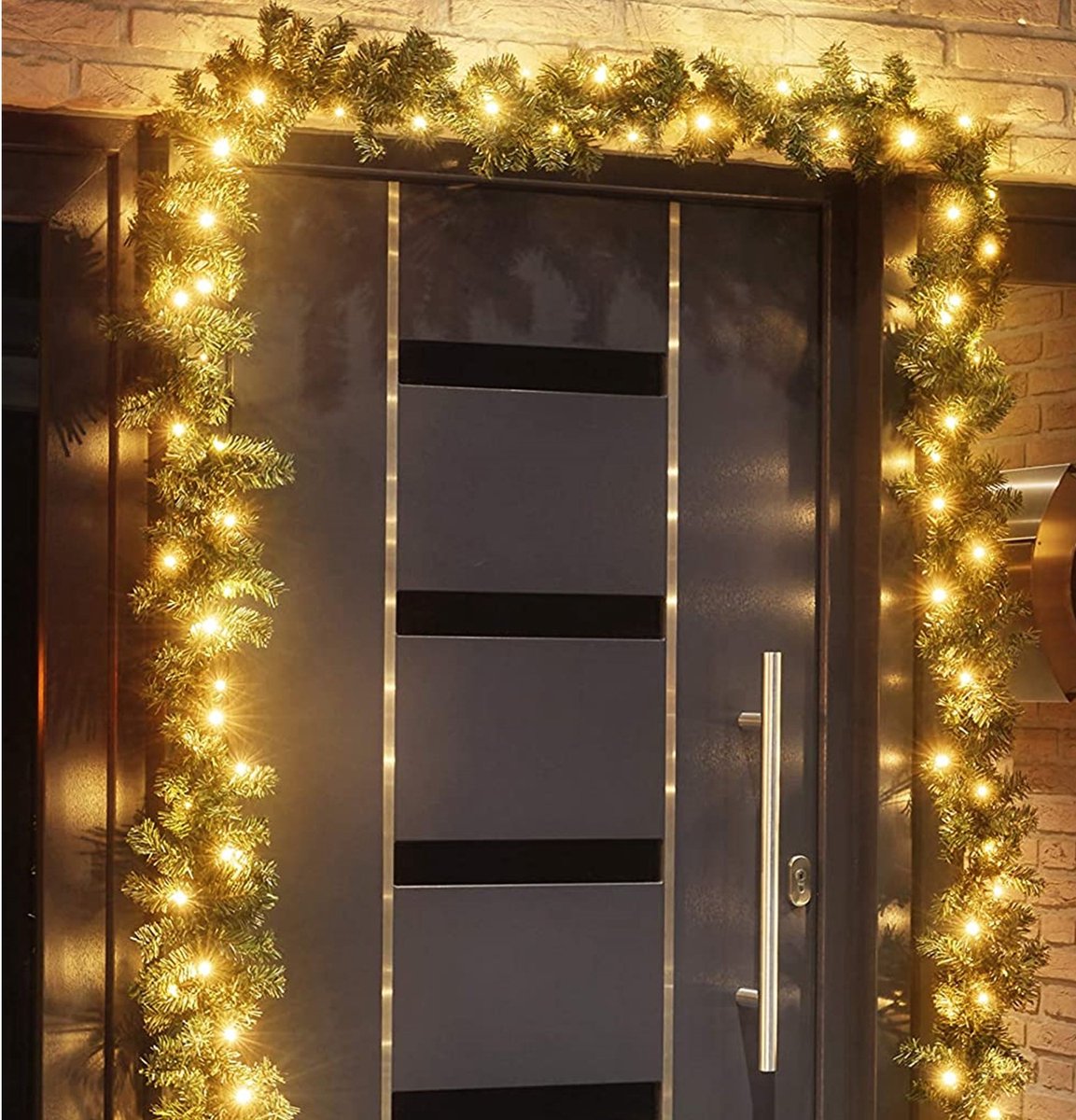 Kerstguirlande Guirlande met verlichting Guirlande Kerstguirlande Kertversiering Kerst 5 meter 100 Lampjes Netstroom – foto 4