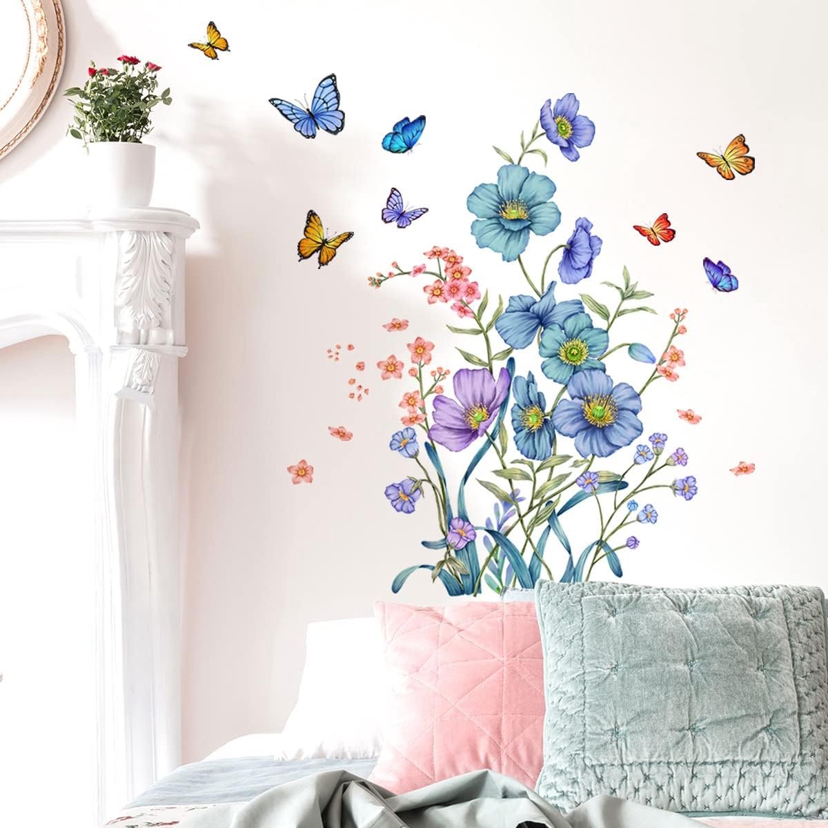 Runtoo Blauwe Rose Bloem Muurkunst Stickers Opknoping Wijnstok Bloemen Muurstickers Decoratie Woonkamer Meisjes Slaapkamer TV Achtergrond Muur Decor Runtoo Blauwe Rose Bloem Muurkunst Stickers Opknoping Wijnstok Bloemen Muurstickers Decoratie Woonkamer Meisjes Slaapkamer TV Achtergrond Muur Decor