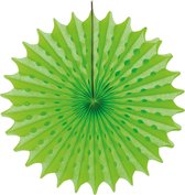 Éventail en papier vert néon 45 cm
