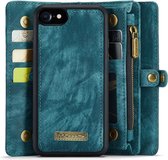 CaseMe 008 2-in-1 Book Case & Back Cover with Wallet - Étui iPhone SE (2020/2022) / 8 / 7 - Blauw