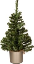 Mini sapin de Noël vert - en pot plastique gris titane - 60 cm - sapin artificiel