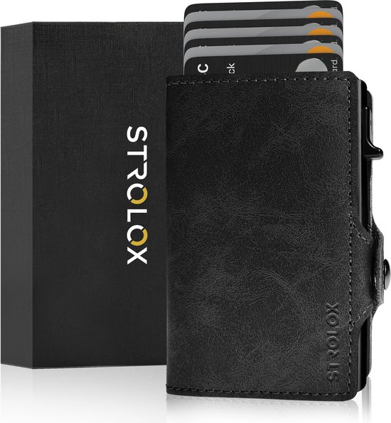 Strolox® Porte-cartes Luxe Wallet Zwart - Porte-cartes de crédit 11 cartes  + factures... | bol