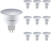 HOFTRONIC - Voordeelverpakking 10X GU5.3 LED Spots - 4,3 Watt 400lm - Vervangt 35 Watt - 4000K Neutraal wit licht - LED Reflector - GU10 LED lamp