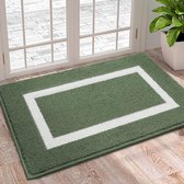 Deurmat, wasbaar, voetmat voor binnen, antislip, vuilvangmat, deurmat, entree-tapijt voor huisdeur, binnen, 50 x 80 cm, groen