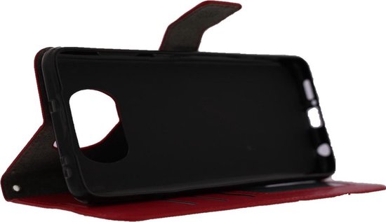 Bibliothèque LuxeBass adaptée au Poco X3 Pro - Rouge - bibliothèque - couverture de livre - étui de livre - couverture de livre