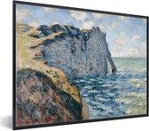 Fotolijst incl. Poster - The Manneporte Cliff of Aval, Etretat - Schilderij van Claude Monet - 40x30 cm - Posterlijst