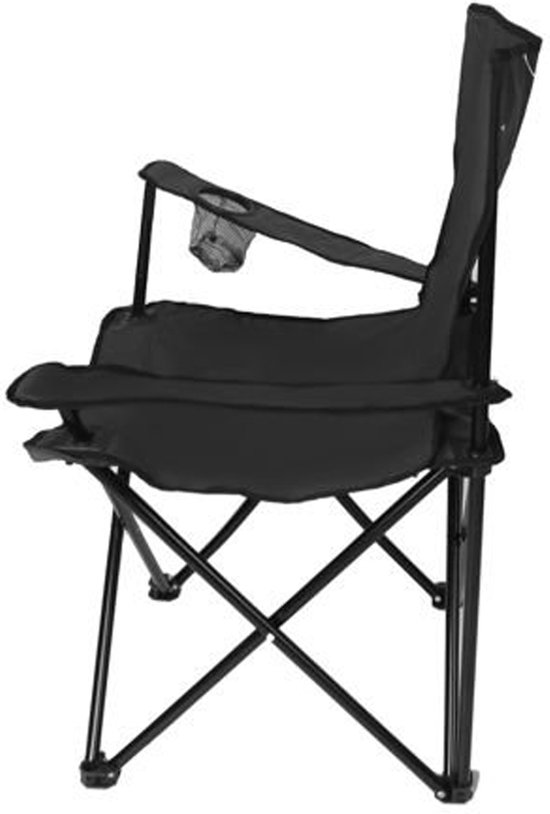 Campingstoel - Inklapbaar Visstoel - Vouwstoel - Comfortabel - Opvouwbaar Stoel - Max. 120 KG - Zwart - Rheme