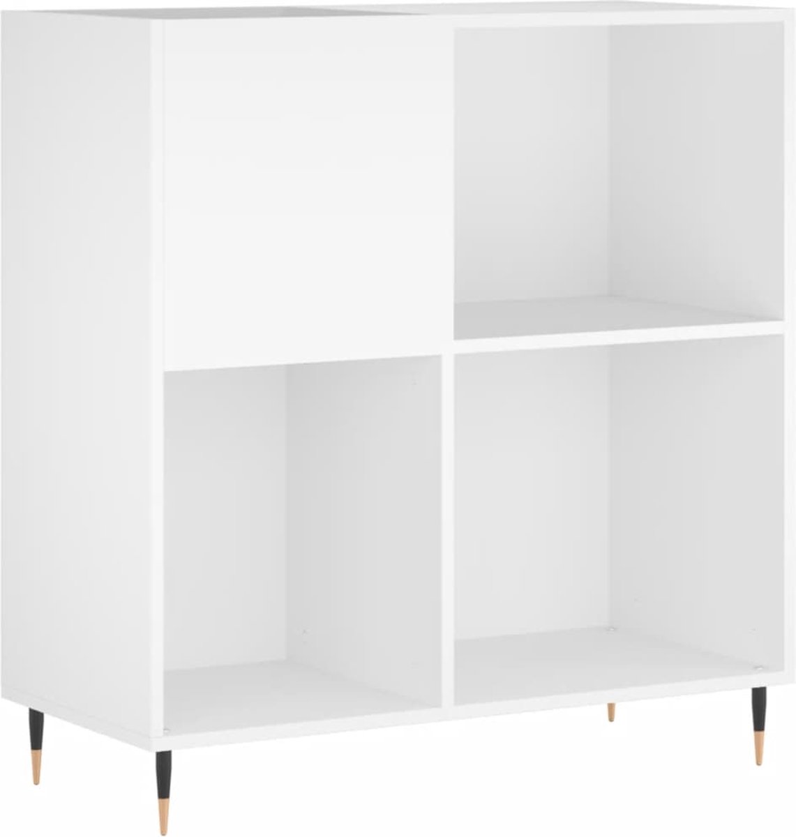 vidaXL - Platenkast - 84,5x38x89 - cm - bewerkt - hout - wit