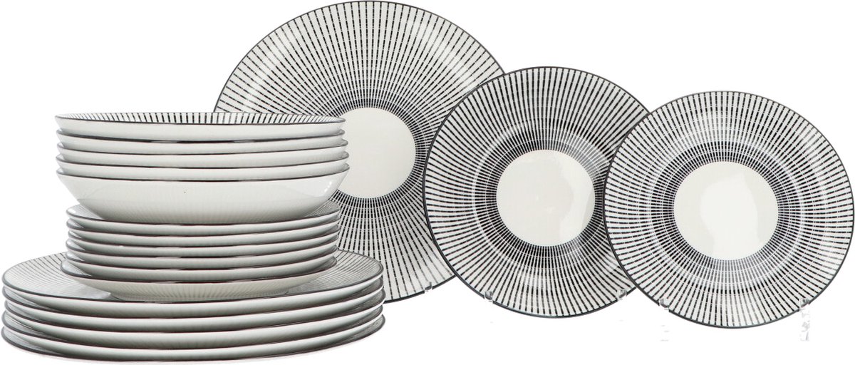 4goodz porseleinen servies 6 persoons 18 delig - Lunis