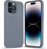 Coverzs Solid silicone case geschikt voor Apple iPhone 14 Pro Max (lavendel grijs) - iPhone 14 Pro Max hoesje grijs - iPhone 14 Pro Max case geschikt voor Apple - Luxe siliconen hoesje met 3-laags bescherming