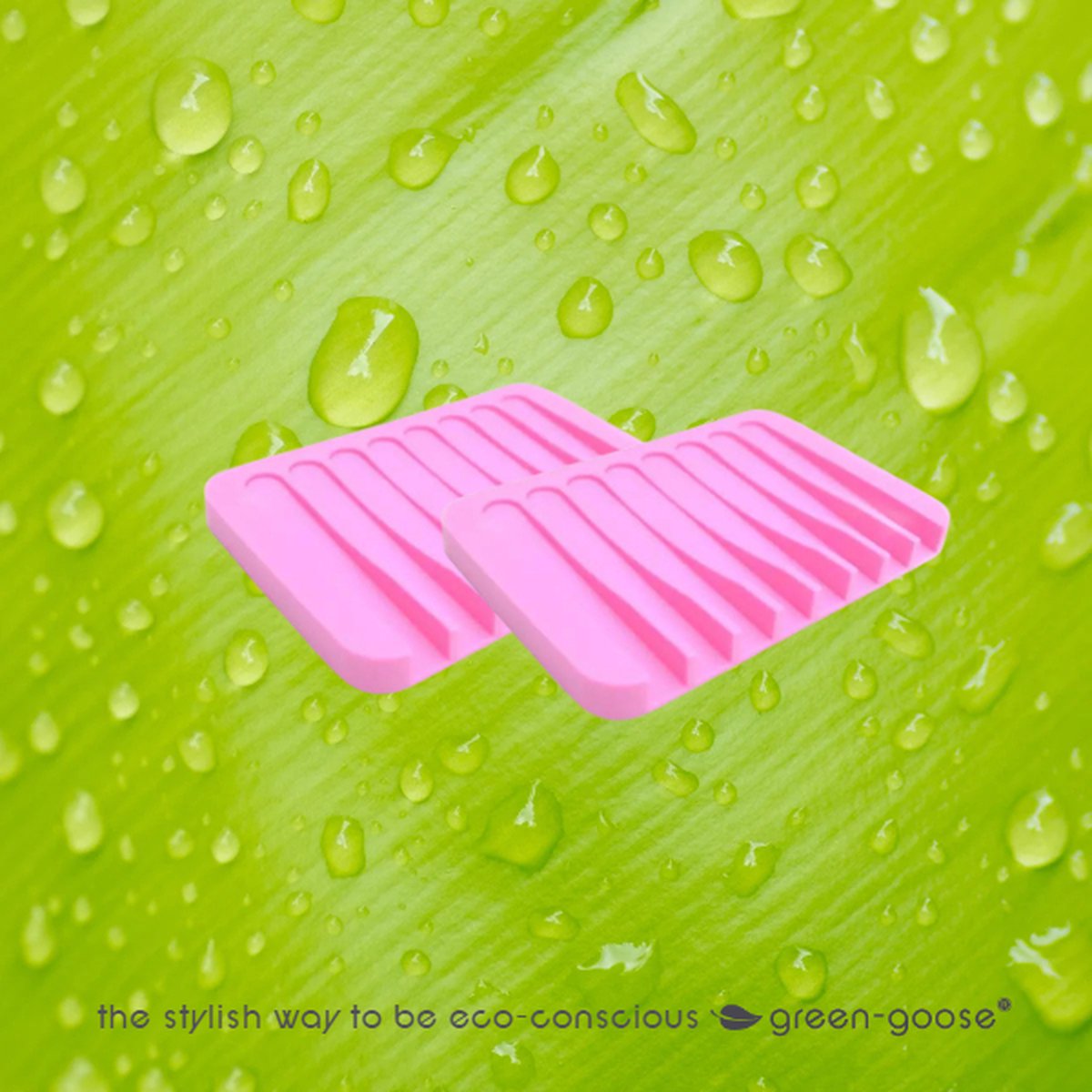 green-goose® Siliconen Zeepbakje | 2 Stuks | Roze | Zeephouder voor Handzeep| Badkamer Accessoires