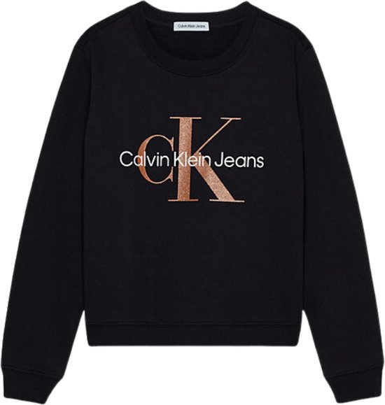 Calvin Klein BRONZE MONOGRAM CN SWEATSHIRT Meisjes Trui - Black - Maat 152