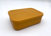 JAXX - 100% Étanche - Boîte à pain en silicone de qualité alimentaire durable, boîte à lunch enfants, boîte à lunch adultes - Boîte à bento éco robuste et qualitative - Compartiments amovibles Jaune