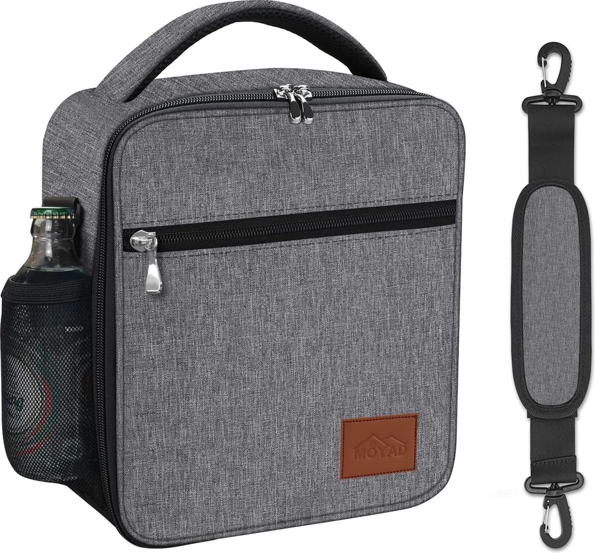Koeltas lunchtas lekvrij naar werk business lunchbox met verstelbare schouderband 5,5L grijs