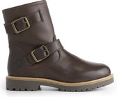 Travelin' Skellerup Dames Laarzen - Leren bikerboots wolgevoerd - Cognac leer - Maat 38