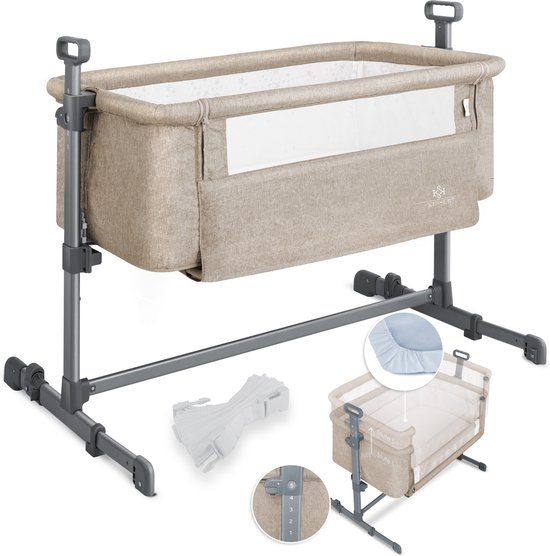 Lionelo Leonie Beige Bébé 3in1 Berceau Cododo Matelas Réglable