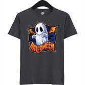 Spooky Scary Ghost - Halloween Spook Dames / Heren Unisex Shirt - Grappig Kostuum Shirt Idee Voor Volwassenen - T-Shirt - Unisex - Mouse Grijs - Maat L