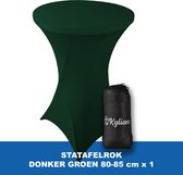 Statafelrok Donker Groen – ∅ 80-85 x 110 cm - Statafelhoes met Draagtas - Luxe Extra Dikke Stretch Sta Tafelrok voor Statafel – Kras- en Kreukvrije Hoes