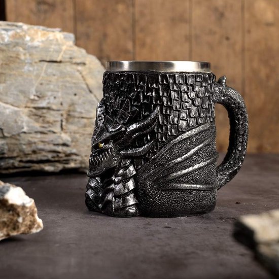500ML Viking Drinkbeker, Roestvrij Handgemaakte Houten Bierkoffiemok, Hars Bierpul Tankard Met Eiken Vat Koffiemok, Bar Houten Drinkgerei Voor Dranksap