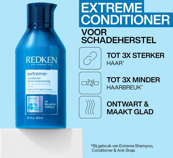 Redken Extreme Conditioner – Herstelt beschadigd haar en voorkomt haarbreuk – 300 ml