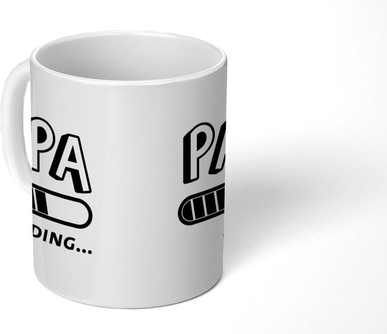Mok - 275 ML - Koffiebeker - Mokken - Koffiemok - Koffietassen - Geschenk voor hem - Goedkope kadootjes - Koffietas Peter - Papa loading - Wit - Quote - Theemok groot - Theemokken Vader - Thee mok Papa - Thee tas - Vaderdag cadeau - Aanpakken voor
