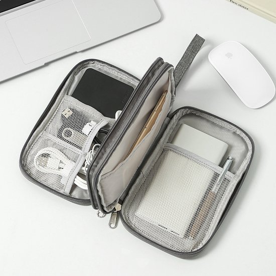 Sans citron - Grijs - Sac de rangement pour chargeur/câble - Sac de voyage - Électronique - Téléphone - Power Bank - Pratique pour les voyages