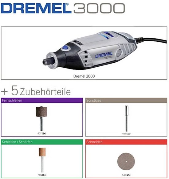 Dremel 3000 Multitool - Roterend - 130 W - Met 5 accessoires
