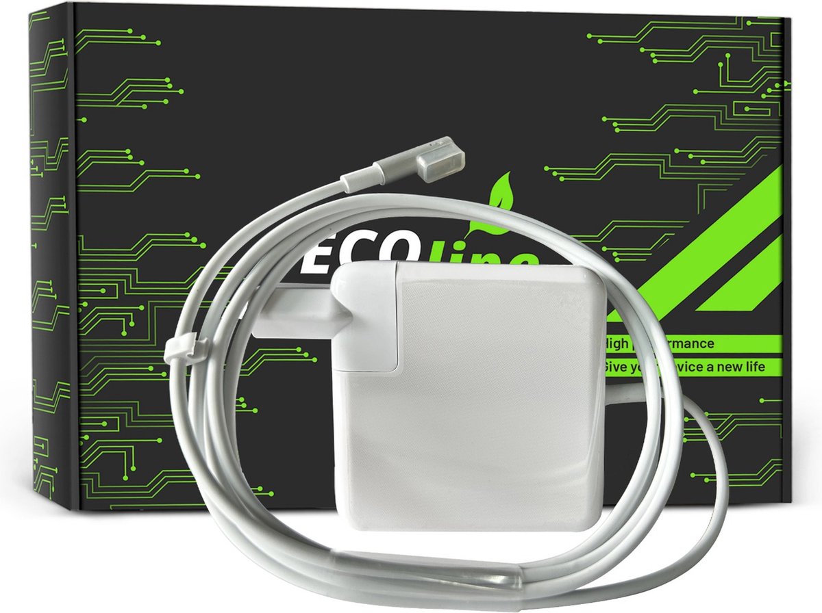 EcoLine - Oplader / AC Adapter - Geschikt voor de Apple Macbook 13 A1278 - Magsafe - 16.5V 3.65A 60W.