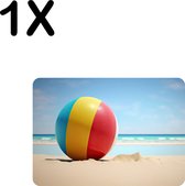 BWK Flexibele Placemat - Strandbal op het Strand bij een Zonnige Dag - Set van 1 Placemats - 35x25 cm - PVC Doek - Afneembaar